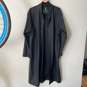 RAINS long bomber jacket, waterproof